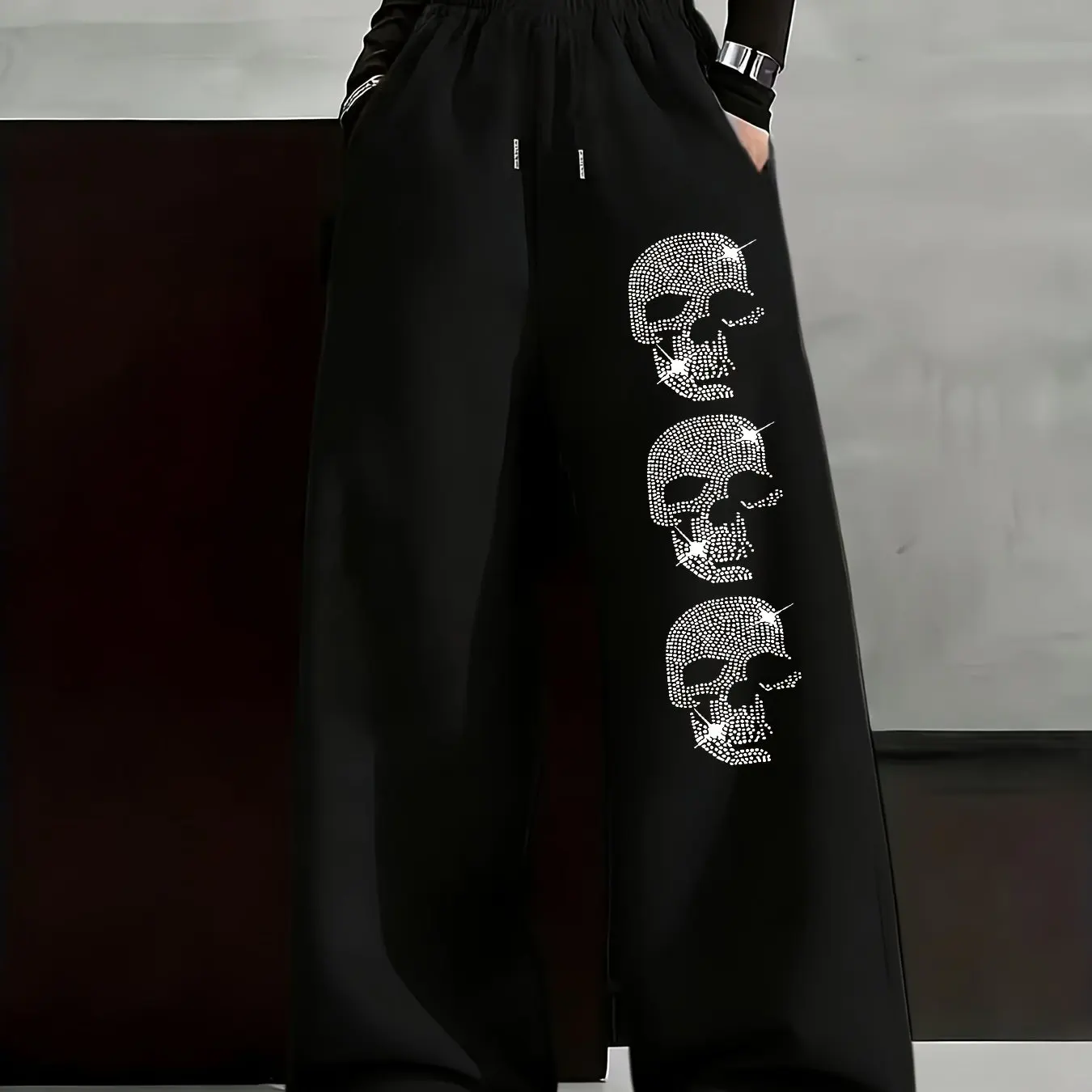 

Женская одежда для весны и осени с забавным принтом в стиле хип-хоп "Череп", персонализированный узор, уличный тренд