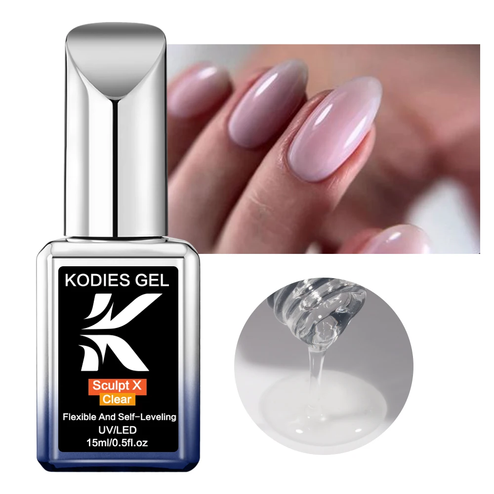 KODIES GEL Sculpt X Clear Builder Nail Gel In A Bottle Transparent Construction Gel Polish for Nails Art Extension Long Lasting