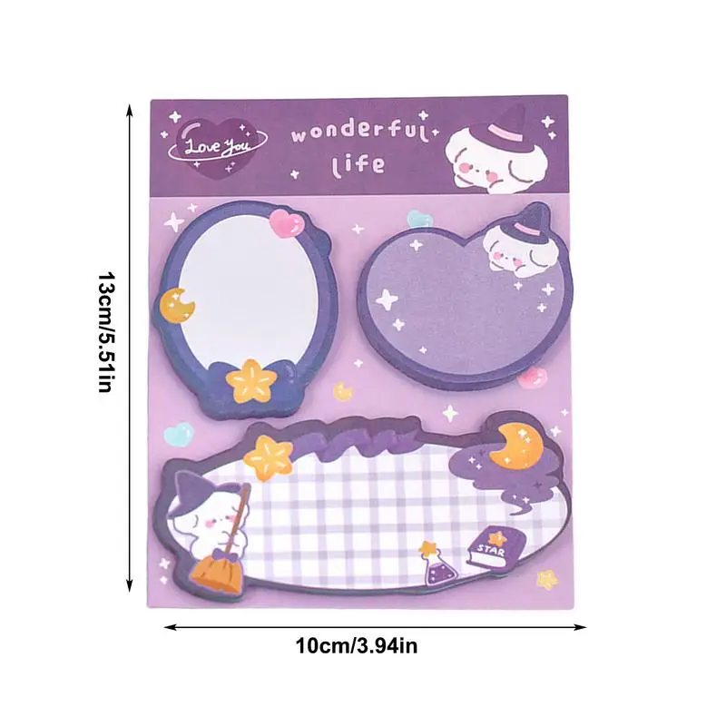 Cute Sticky Note Pads para Material Escolar e de Escritório, Animal Shapes Design, Memo Pad Paper, Papelaria