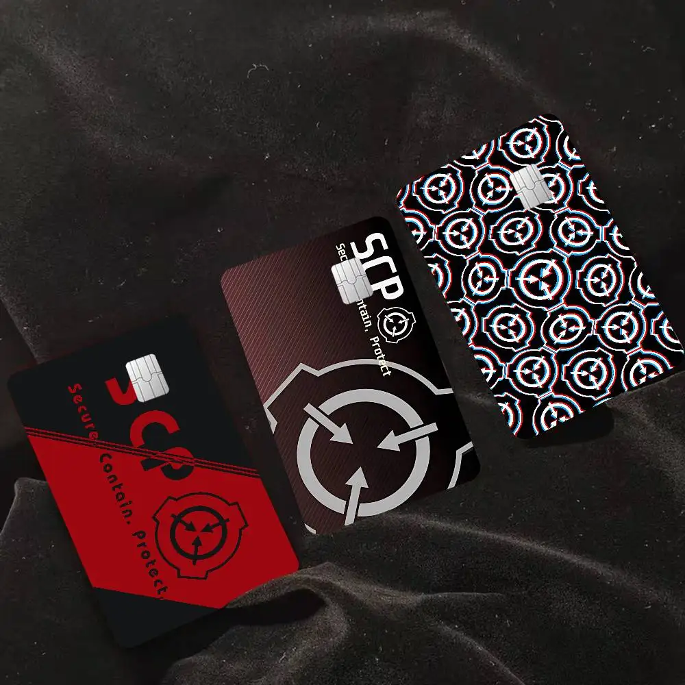 Popular Scp F-Foundation Anime Front Cover Film Sticker Skin for Credit Debit Card Small Large Chip