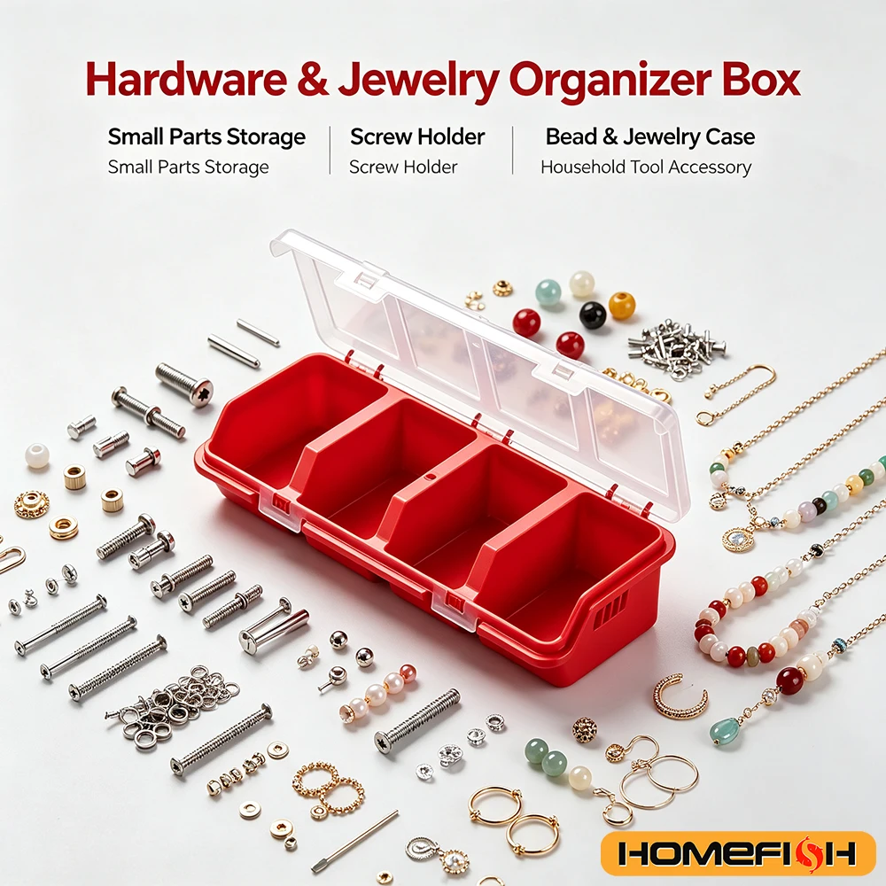 Aufbewahrungsbox mit mehreren Fächern, robuste Kunststoff-Organizerbox für Schrauben, kleine Teile, Werkzeug und Schmuck, 1 Stück. – Detail 3