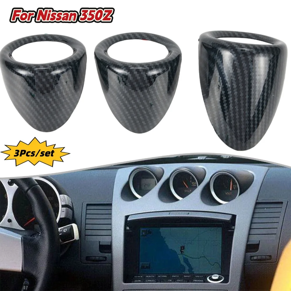 

3Pcs Carbon Fiber Pattern Interior Gauge Pad Cover Trim For Nissan 350Z 2003-2009 Car Interior Accessories
