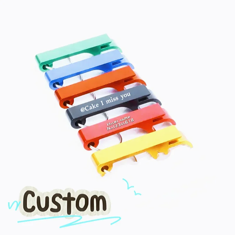 Customized LOGO Keychain Blank Multifunctional Aluminum Alloy Beer Bottle Opener Laser Engrave Personalized Advertising Gift
