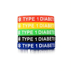 5pcs/Set Silicone Medical Alert Bracelet For Men Women Kids Child 5 Color/Sets Blood Thinner Type 1 Diabetes Bangles Jewelry