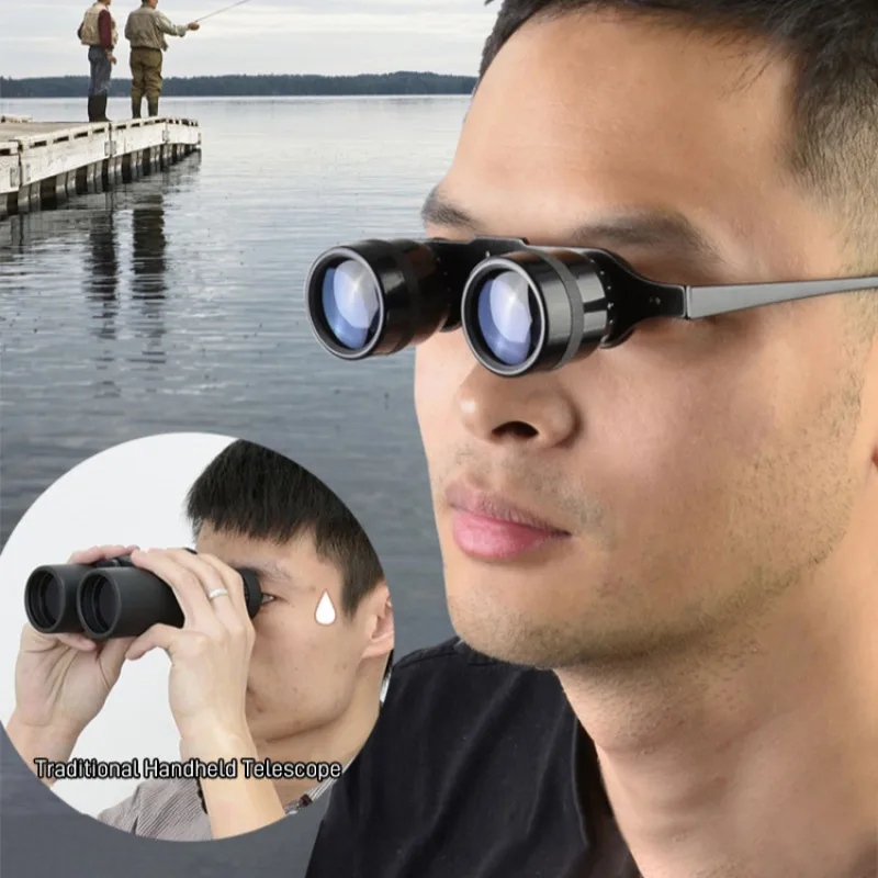 Fishing binoculars magnifying head multifunctional glasses eyeglasses HD portable telescope for outdoor bird watching, sports