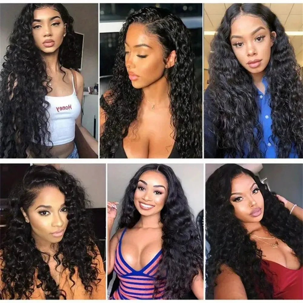 13x4 13x6 Hd Lace Frontal Wig Water Wave 200 Density Curly Human Hair Pre Plucked Lace Front Wigs For Women Brazilian Glueless