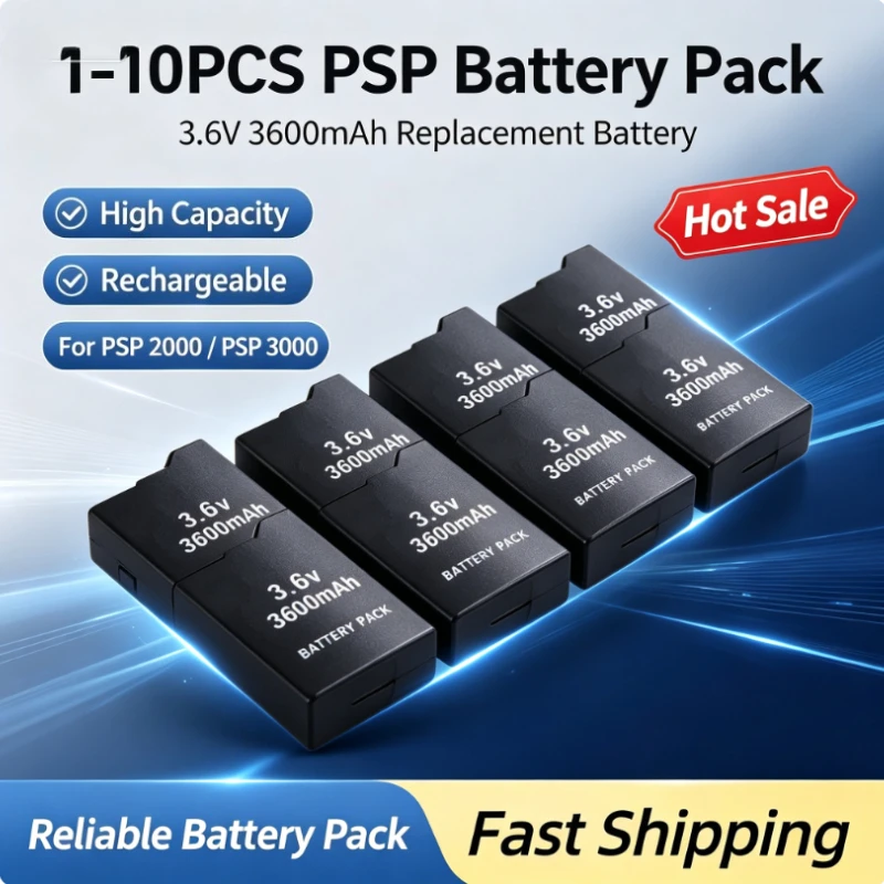 3.6V For PSP 2000/3000 3600mAh Rechargeable Lithium Battery Pack for PSP 1000 PSP-S110 3600mAh Lithium Batteries