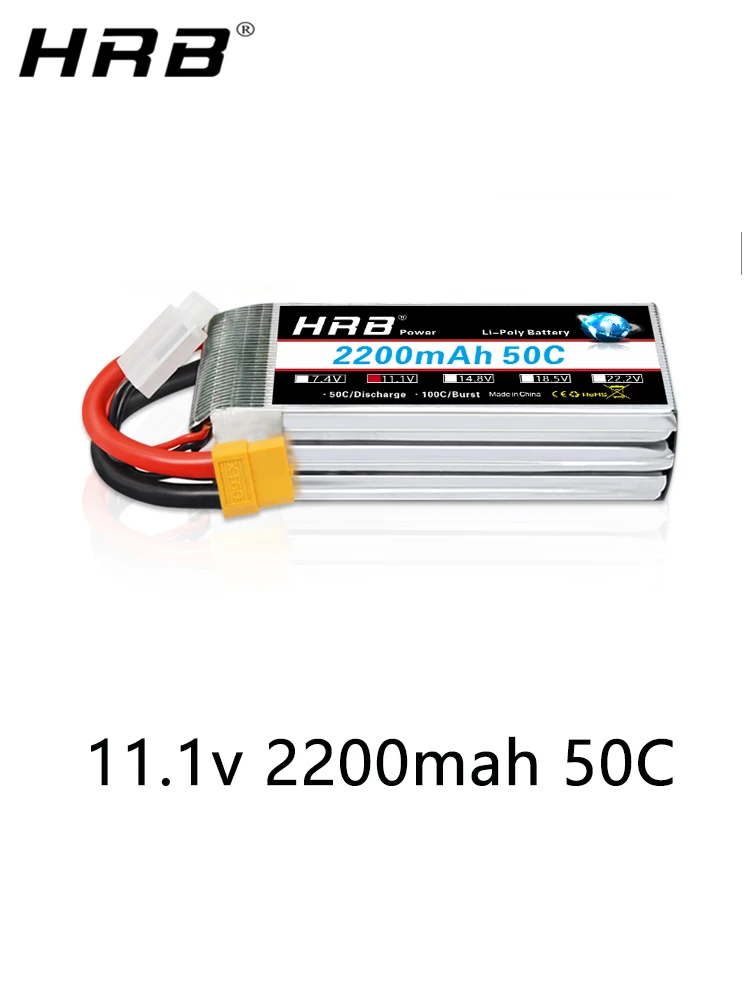 HRB Lipo 2S 3S 4S 6S 2200mah Batterie 11,1 V 7,4 V 14,8 V 22,2 V 30C 50C T XT60 Deans Weibliche Für Flugzeuge FPV Drone Racing Auto Boot