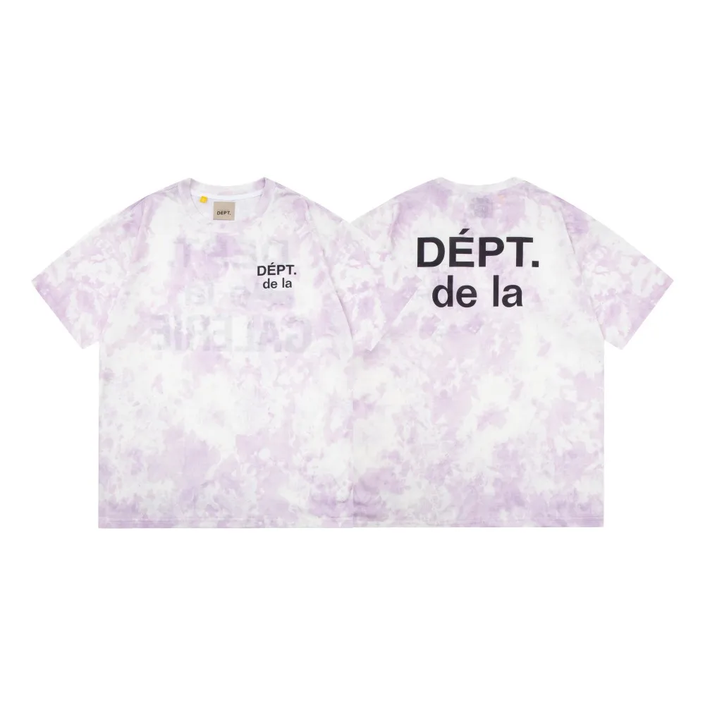 DEPT Fashion Design Tee Man Brand Tie dye letter Print Gallery Logo T Shirt Couple Loose Oversized Hip Hop Cotton casual Shirt