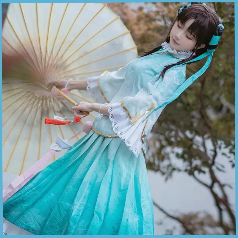 Game Honor of Kings Xishi Cosplay Costume Hanfu Cheongsam Women Skirt Suit Halloween Carnival Party Role Play Outfit