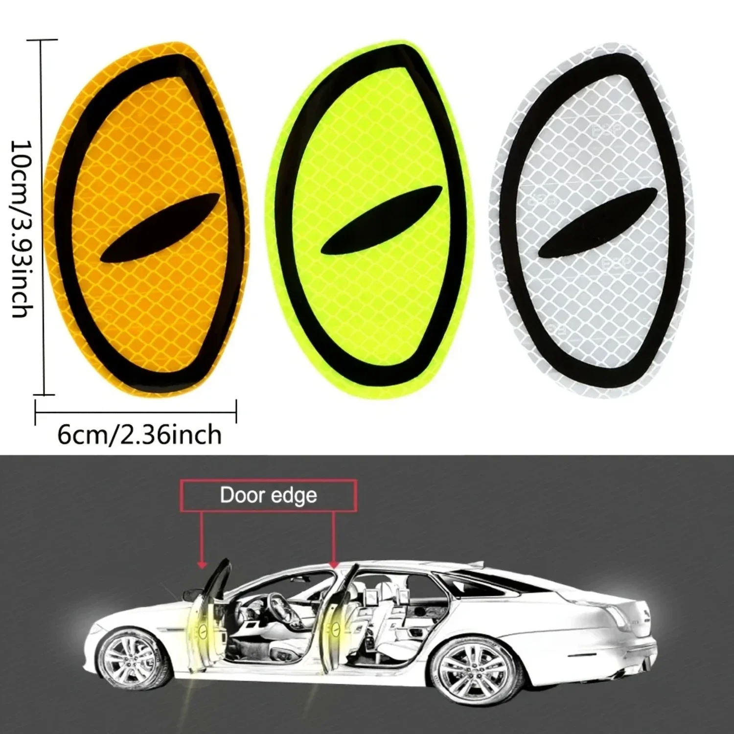 Enhanced Night Driving Safety with High Visibility Reflective Safety Warning Tape featuring Cat Eyes Pattern - Set of 2 Reflecti