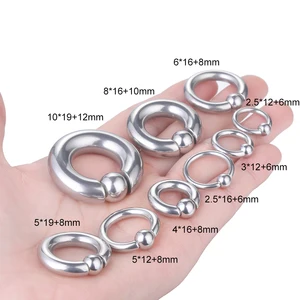 1 Buah Cincin Ring Hidung Ukuran Besar Baja Tahan Karat Cincin Septum Manik Tawanan BCR Perhiasan Tubuh Anting Expander Telinga Tindik Hidung Perhiasan Tubuh 10 penjualan terbaik tindik tongkat pangeran albert - №