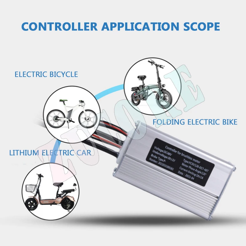 Controlador de bicicleta de botella eléctrica de litio sin escobillas de onda sinusoidal 36V48V350W500W accesorios de asistente de energía eléctrica modificada