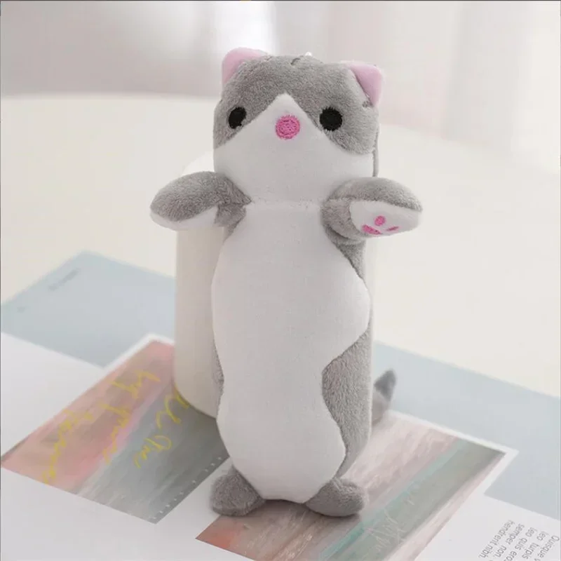 Lovely Long Cat Plush Doll Toys Soft Stuffed Animal Keychain Backpack Pendant For Kids Girls Birthday Gifts