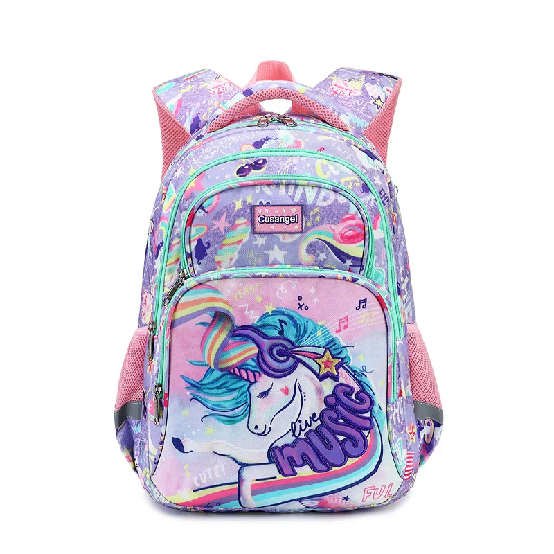 Cartoon Einhorn 3-teiliges Set Schultaschen für Mädchen Kinder Weltraumrucksack Jungen faltbarer orthopädischer Grundschulrucksack Rucksack