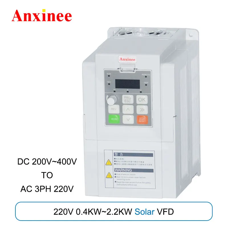 anxinee vfd solar inversor com controlador mppt fase water pump driver dc 200v400v para ac 220v 01