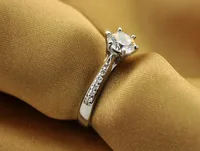 Luxury 925 Sterling Silver Classic Ring for Women Six claw jewelry simple 70ct diamond ring imitation diamond women's ring - Image 2