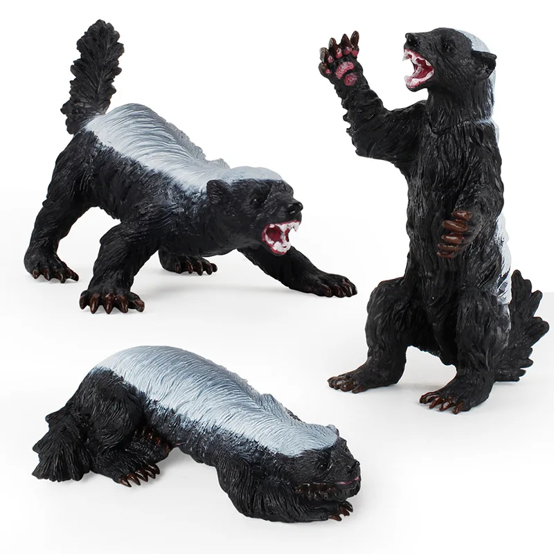 Simulation Wildlife Animals Honey Badger Figurine Action Figure Children's Educational Cognitive Model Toy Ornament Kids Gift