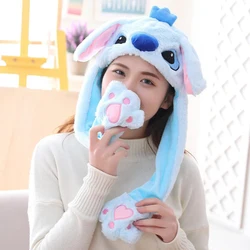 Disney Lilo & Stitch Plush Rabbit Hat with Moving Kids Luminous Glowing Plush Hat Funny Cosplay Christmas Party Hat