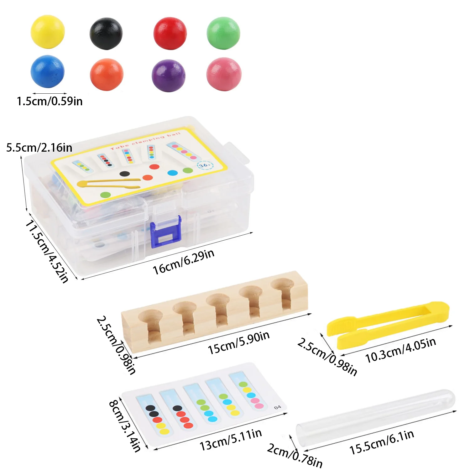 Test tube bead clamping training, concentration, color cognition, early education, fine hand movements, puzzle toys