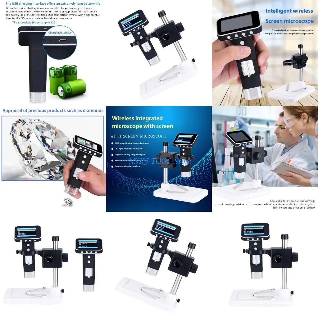 

L8RC Adjustable High Magnification 3.5 Inch LCD Digital Microscope for Kids Portable