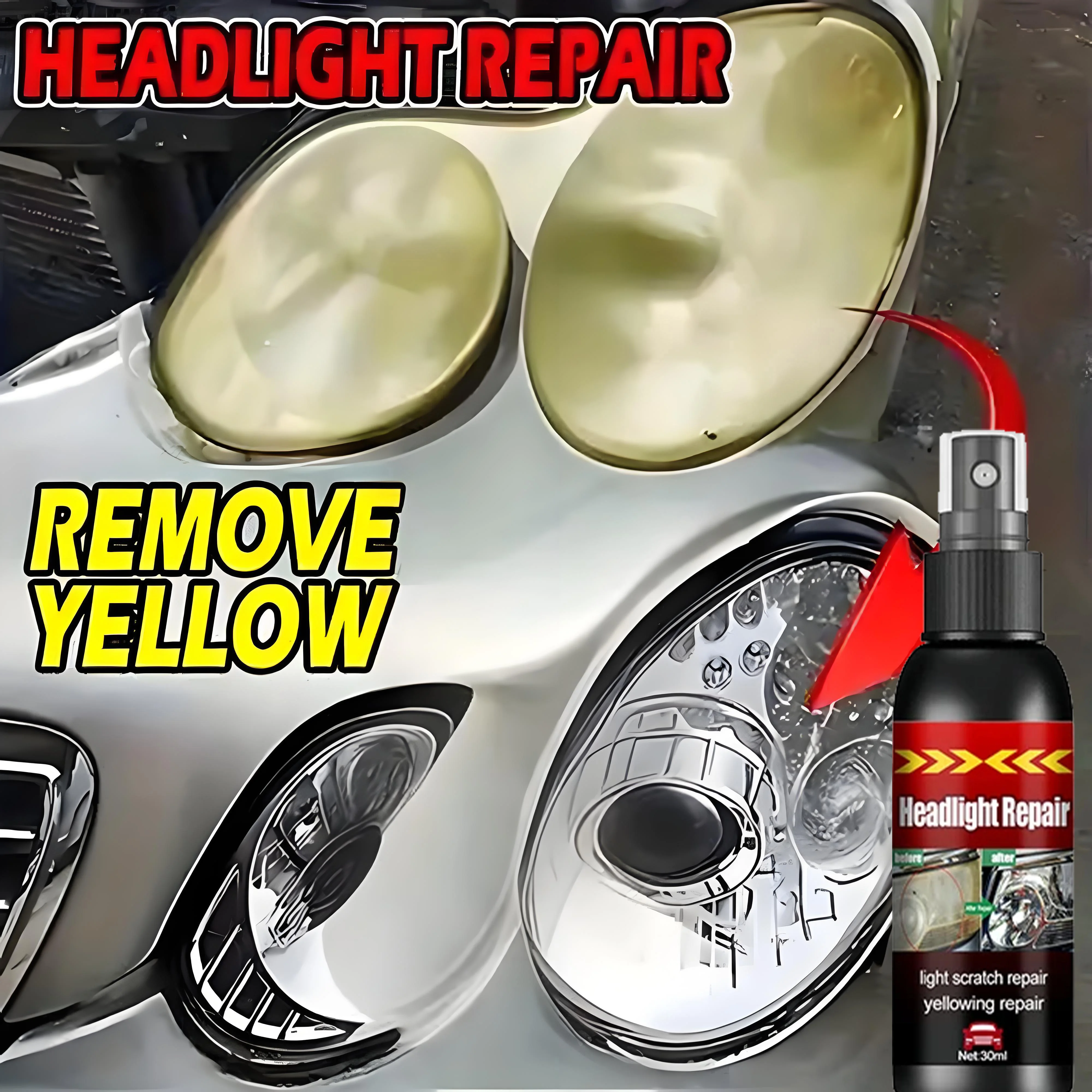 

Реставрационный спрей для полировки фар, средство для восстановления фар, польское ремонтное желтое окисление, очиститель для детализации фар