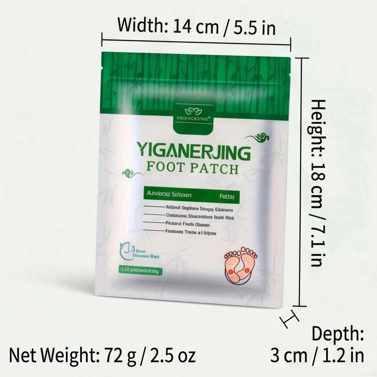 1/2/3Bags YIGANERJING Bamboo Vinegar Foot Patch 10Pcs Natural Plant Extract Foot Care Pad