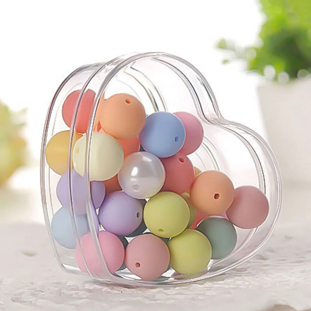 

12Pcs Transparent Heart Shape Candy Boxes Acrylic Clear Storage Containers Lightweight Wedding Party Favor Small Boxes