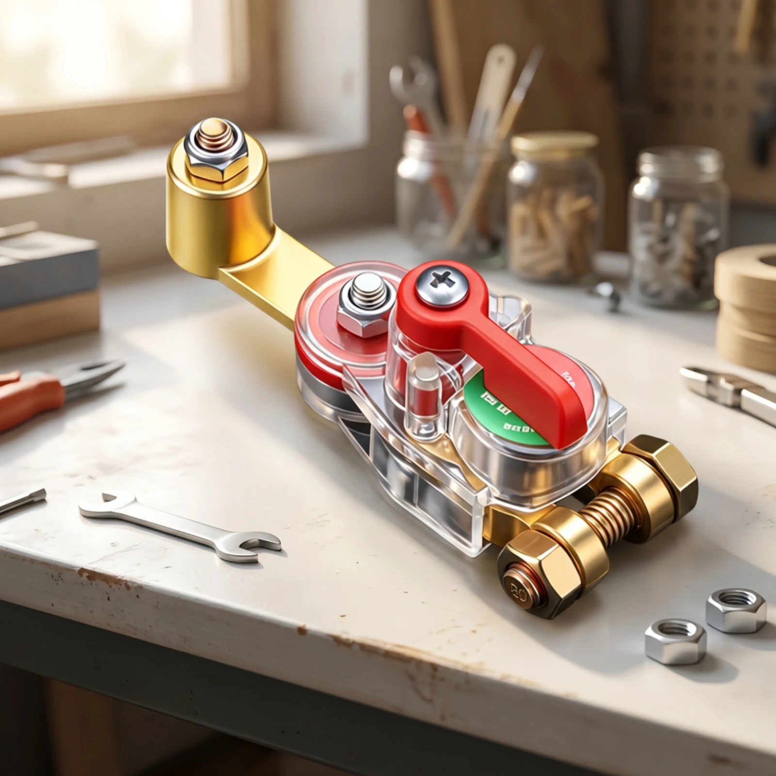 Battery Disconnect Switch Rotary Battery Cut-off Switch Compact Easy Installation for Mechanics, Automotive Maintenance