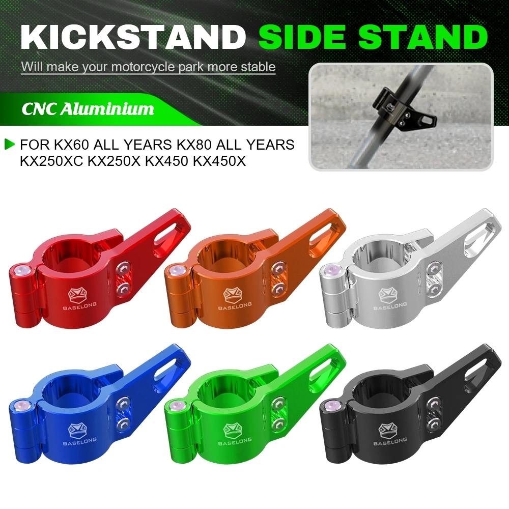 Kickstand CNC Side Stand Support Extension Assist Tool For Kawasaki KX60 All Years KX80 All Years KX250XC KX250X KX450 KX450X