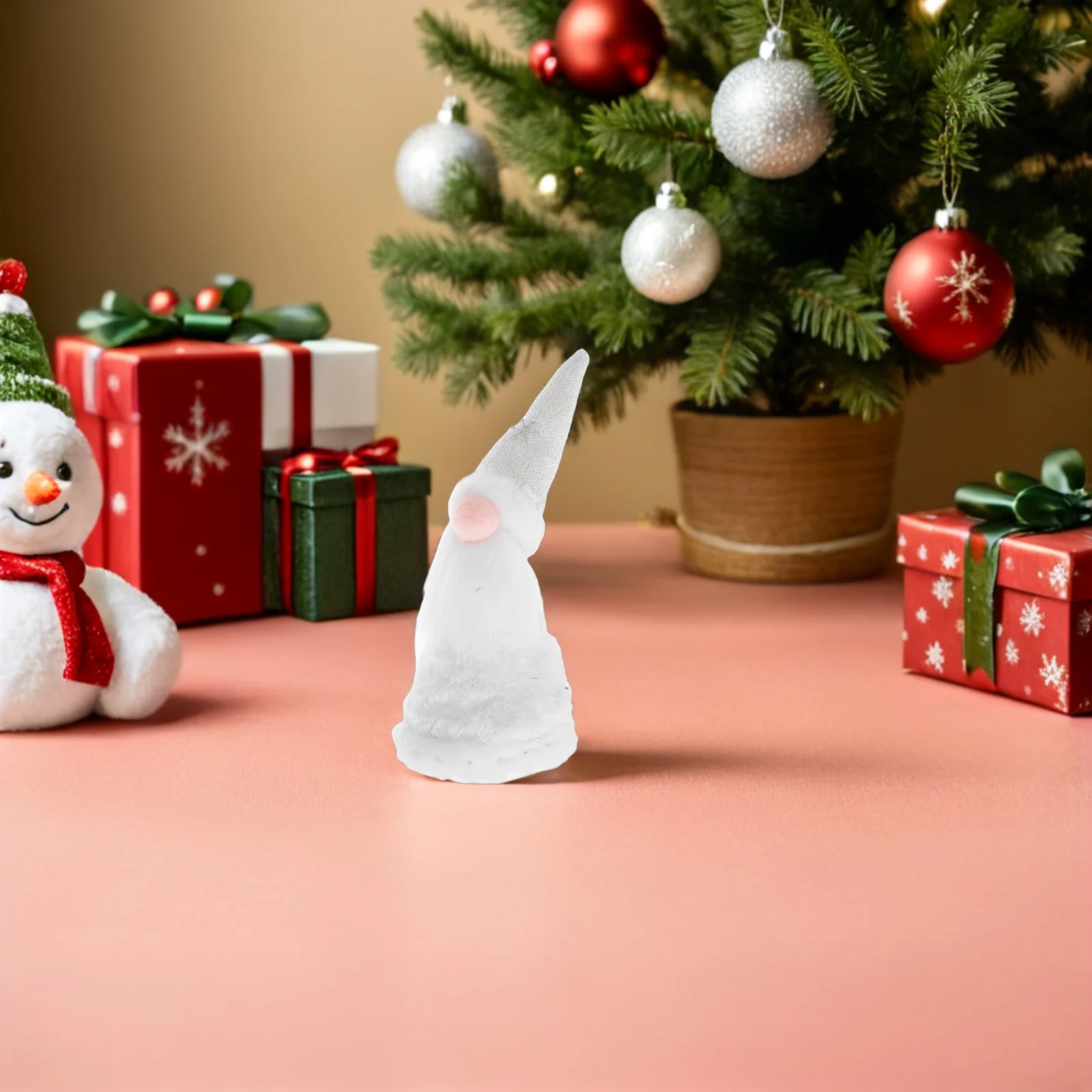 

2pcs Gnomes Holiday Ornament: White Blank Design Christmas Tree Topper For Small Tree Festive Home Decor Party Supplies