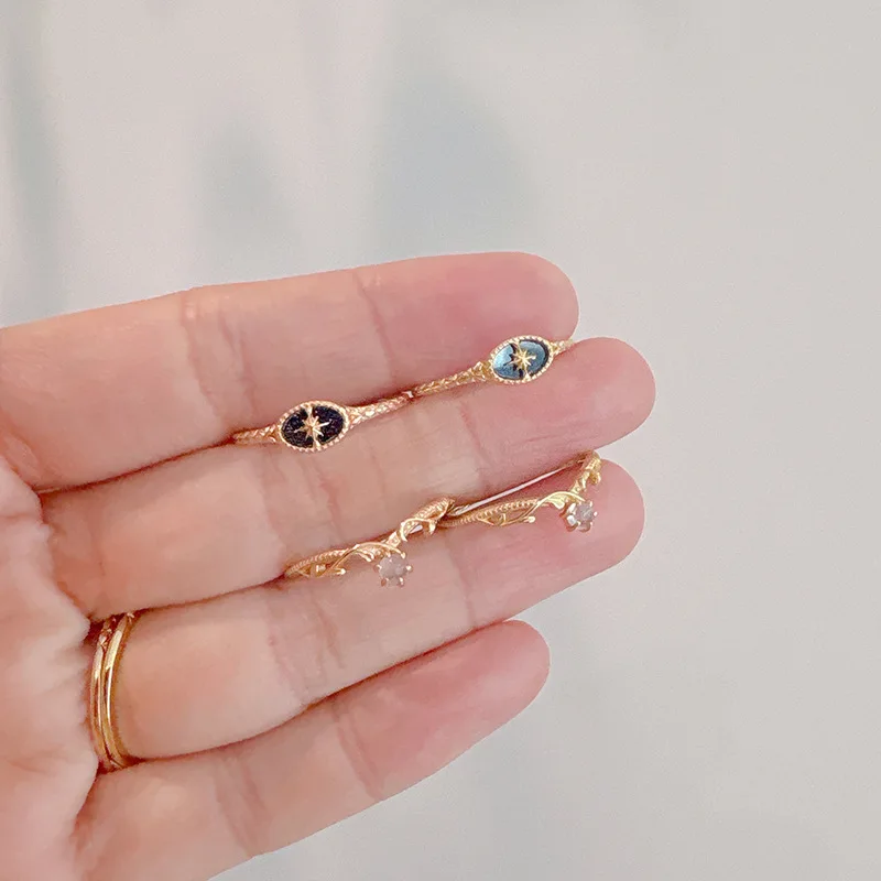 100% 925 Silver Rings for Women 14K Gold Plated Natural Gemstone Fine Jewelry Vintage Party Accessories Daily Gift