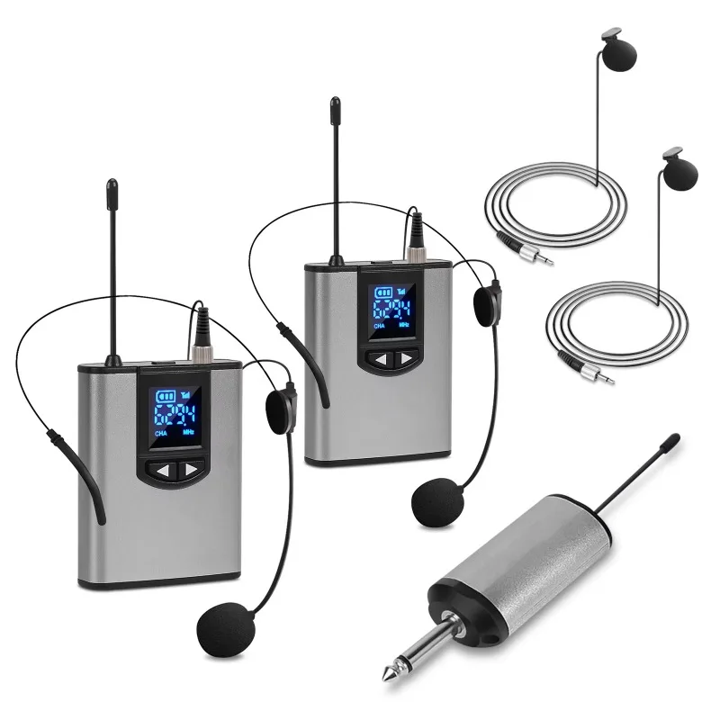 Wireless collar microphone, metal heart pickup professional on-site wireless microphone set
