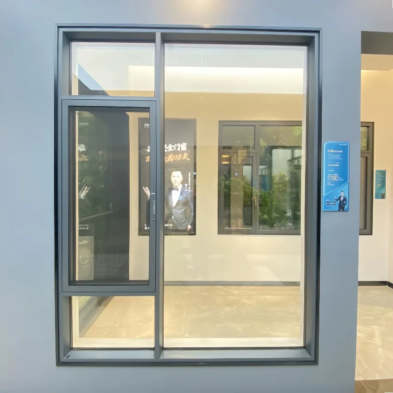 Customized Soundproof System Narrow Frame Aluminum Casement Window Double Glass Windows Hurricane Casement Window