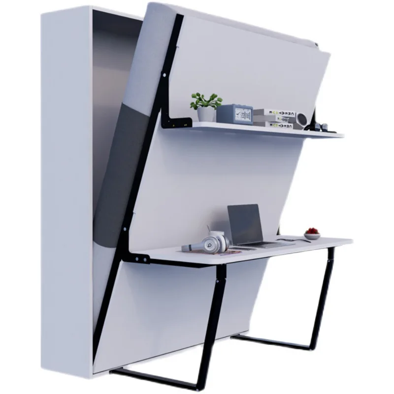 سرير غير مرئي سرير جداري متعدد الوظائف سرير مخفي قابل للطي سرير ميرفي سرير رفرف مكتب رف الكتب سرير متكامل ملحقات الأجهزة