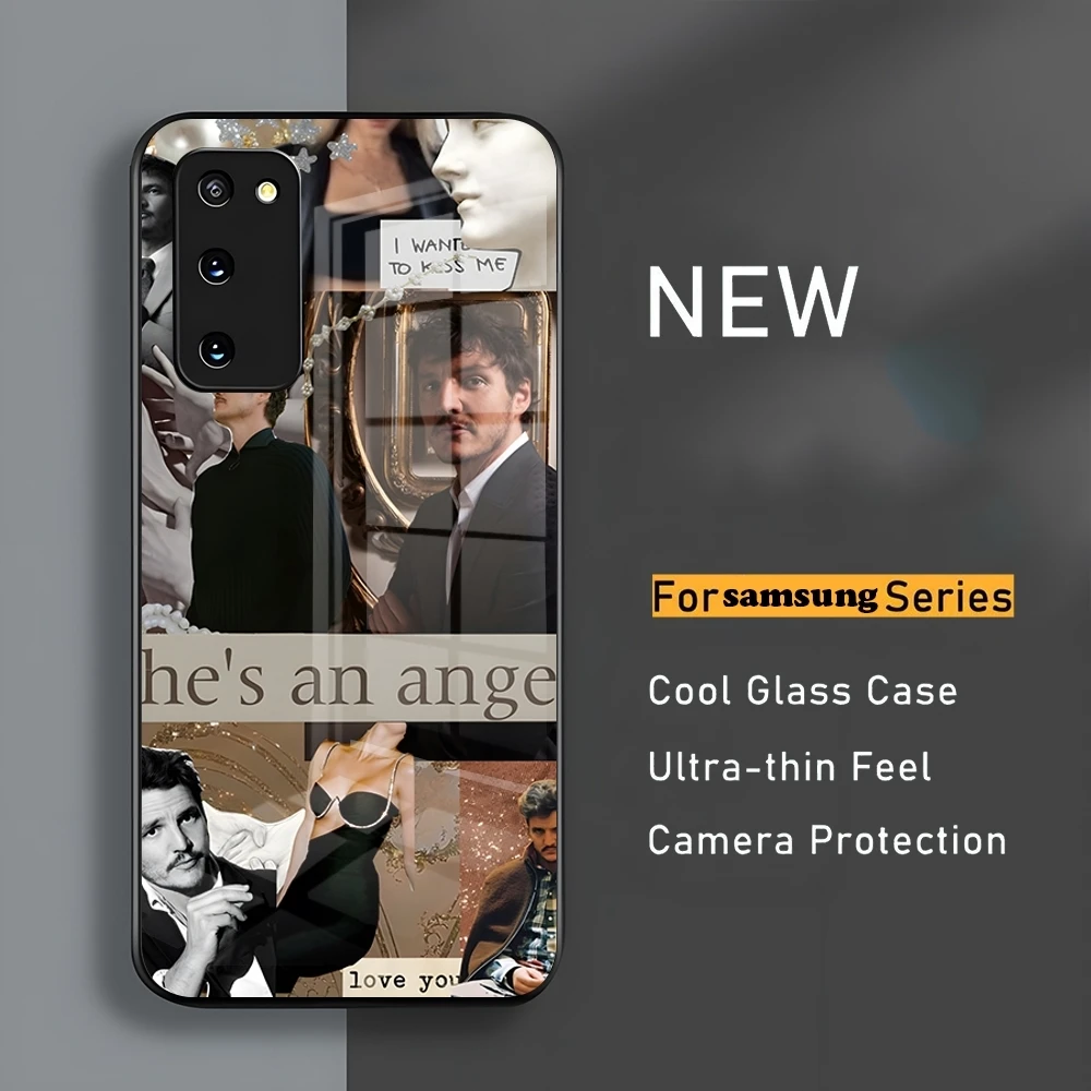 Pedro Pascal Collage Pics Phone Case For Samsung S24 23 A54 S21 S22 Ultra A 42 32 52 51 Note 23 S10 E Plus S20 FE Pro A12 Glass