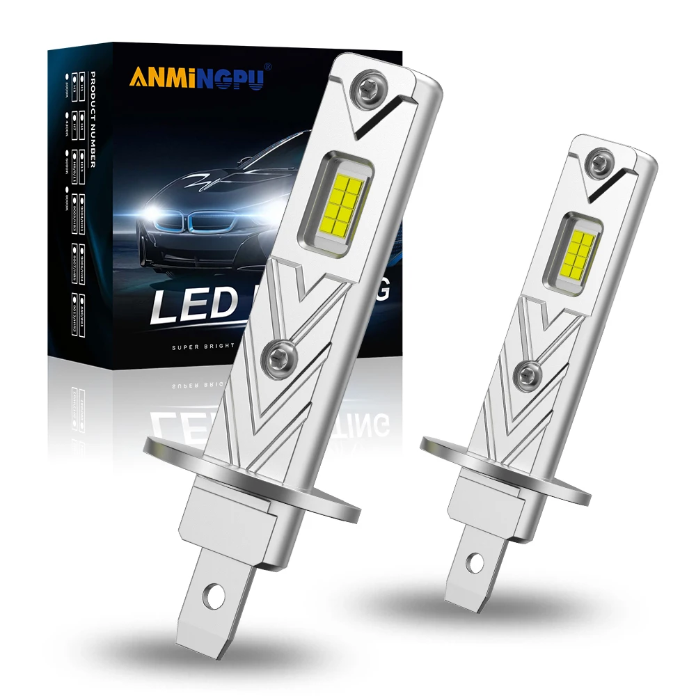 

2 шт. H1 светодиодные лампы для фар высокой мощности, супер яркие 1:1, мини-адаптер без требуется, автомобильный турбодиод 6500K, белая противотуманная фара 12 В 60 Вт