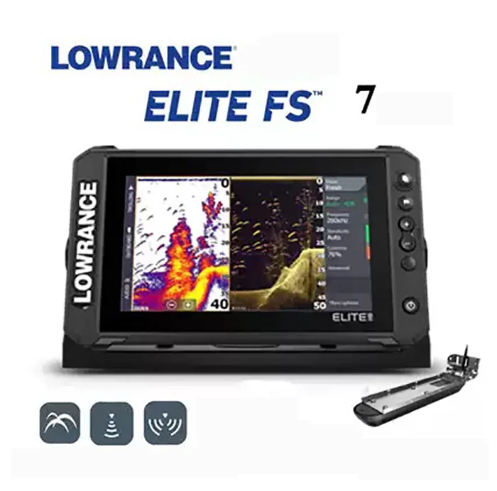 LOWRANCE ELITE FS7 Portable Touchscreen  Real-Time Dynamic Sonar Full Sweep Chartplotter Multi-Dimensional Imaging