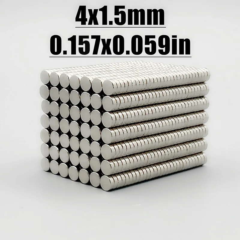 50-2000pcs 4x1.5mm Magnet Neodymium Magnet N35 NdfeB Permanent Magnetic Imanes Fridge Magnets Round Shape 4*1.5 Magnet Accessory