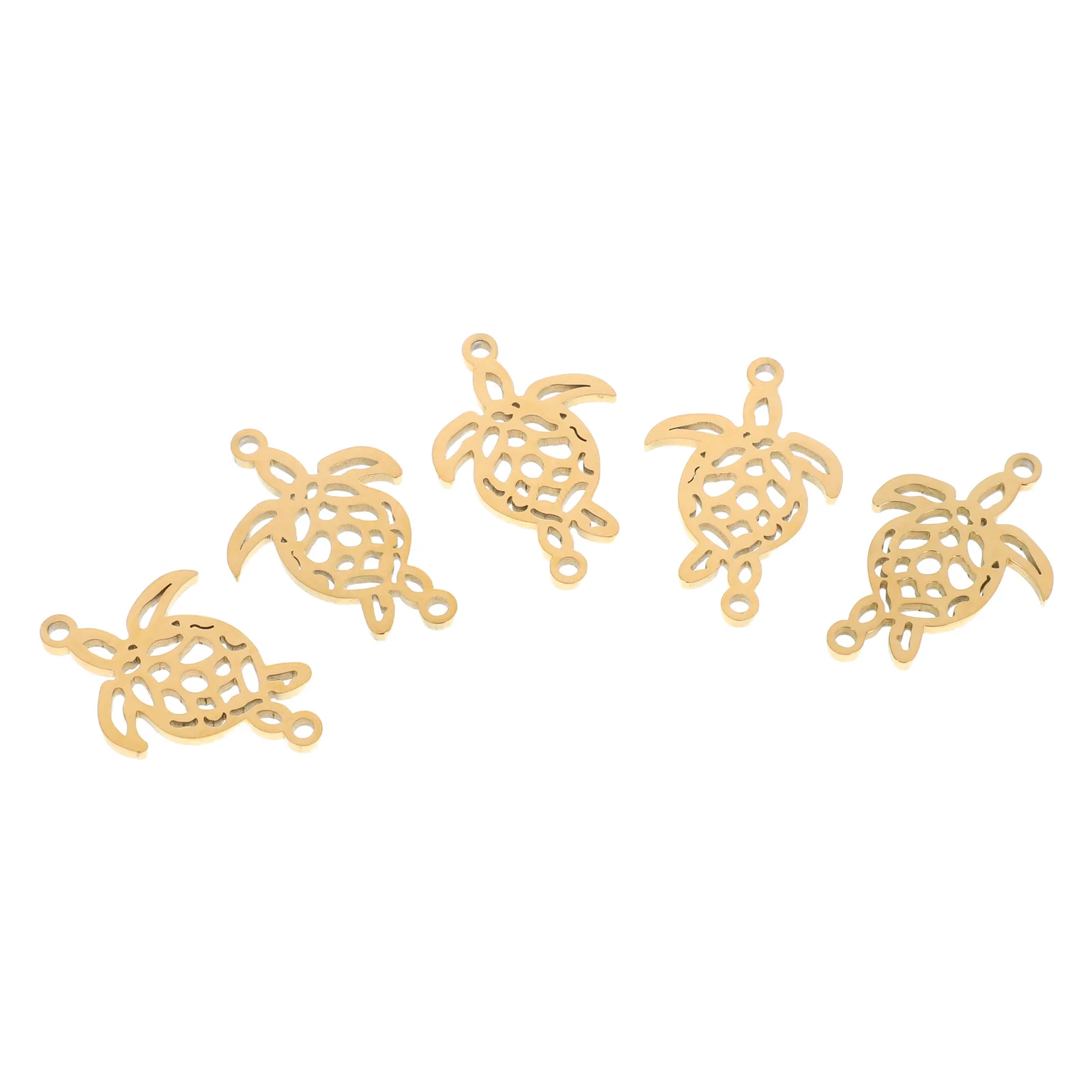 

5pcs Stainless Steel Sea Turtle Pendant Durable Hollow Design DIY Jewelry Charm for Necklace Bracelet Making Accessories