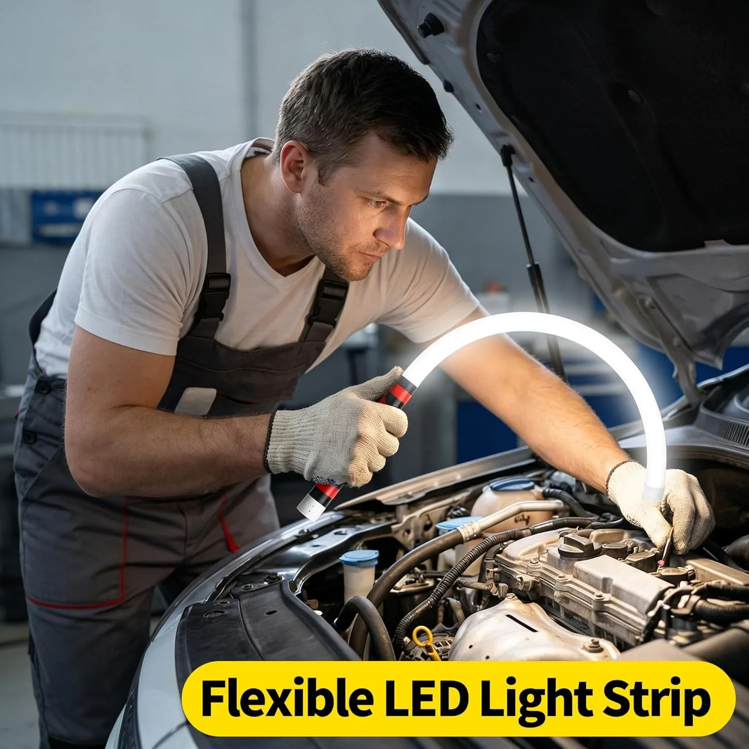 sckday-360-°-フレキシブルled作業灯-800lm-シリコン検査ランプ-type-c充電式-曲げられる懐中電灯-狭いエンジンスペース用