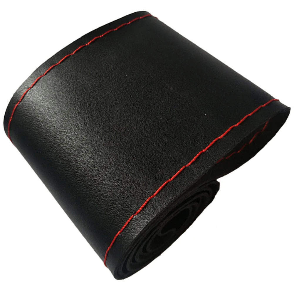 

Brand New High Quality Hot Sale Steering Wheel Cover Hand Sewing Accessories Black/Red Car With Needles Thread