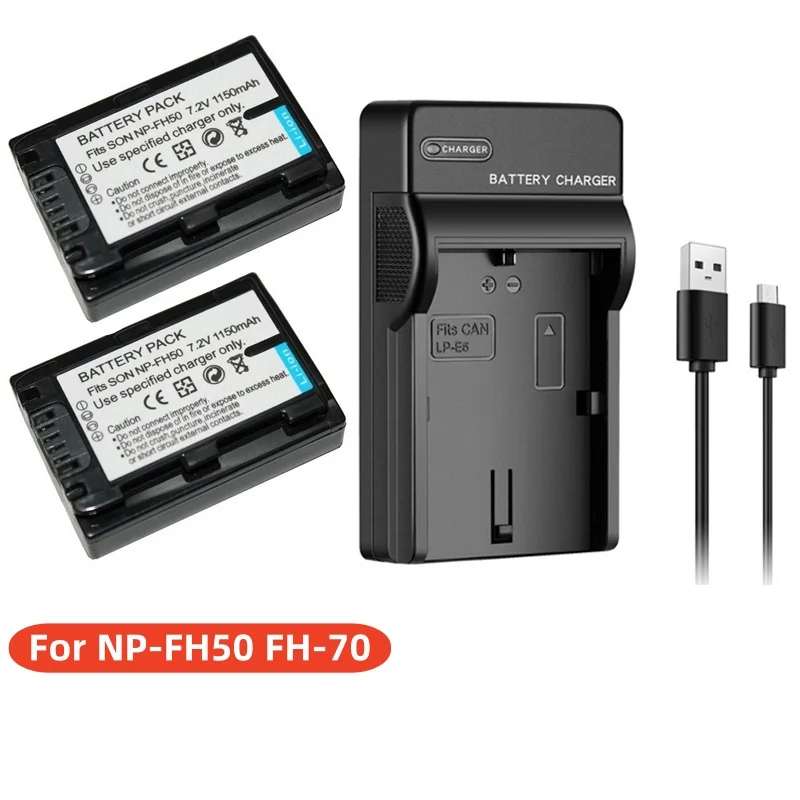 

1150mAh NP-FH50 NPFH50 NP-FH70 FH100 Battery + Charger for Sony A230 A290 A330 A380 A390 DSC-HX1 HX100V HX200V HDR-TG1E TG3 TG5