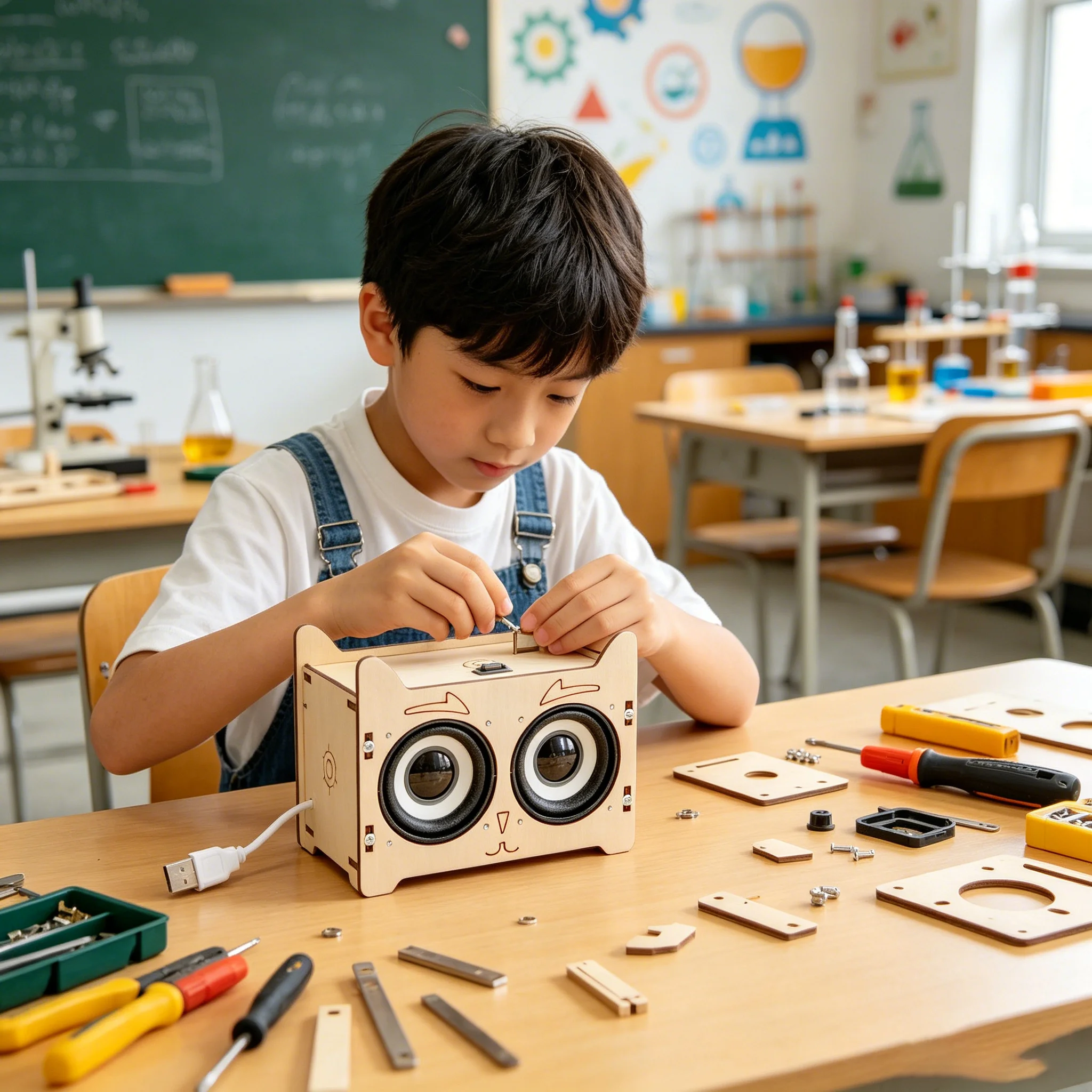 Primary School Students Fun Science DIY Wireless Bluetooth Speaker Older Kids Maker Handmade Assembly Teaching Supplies