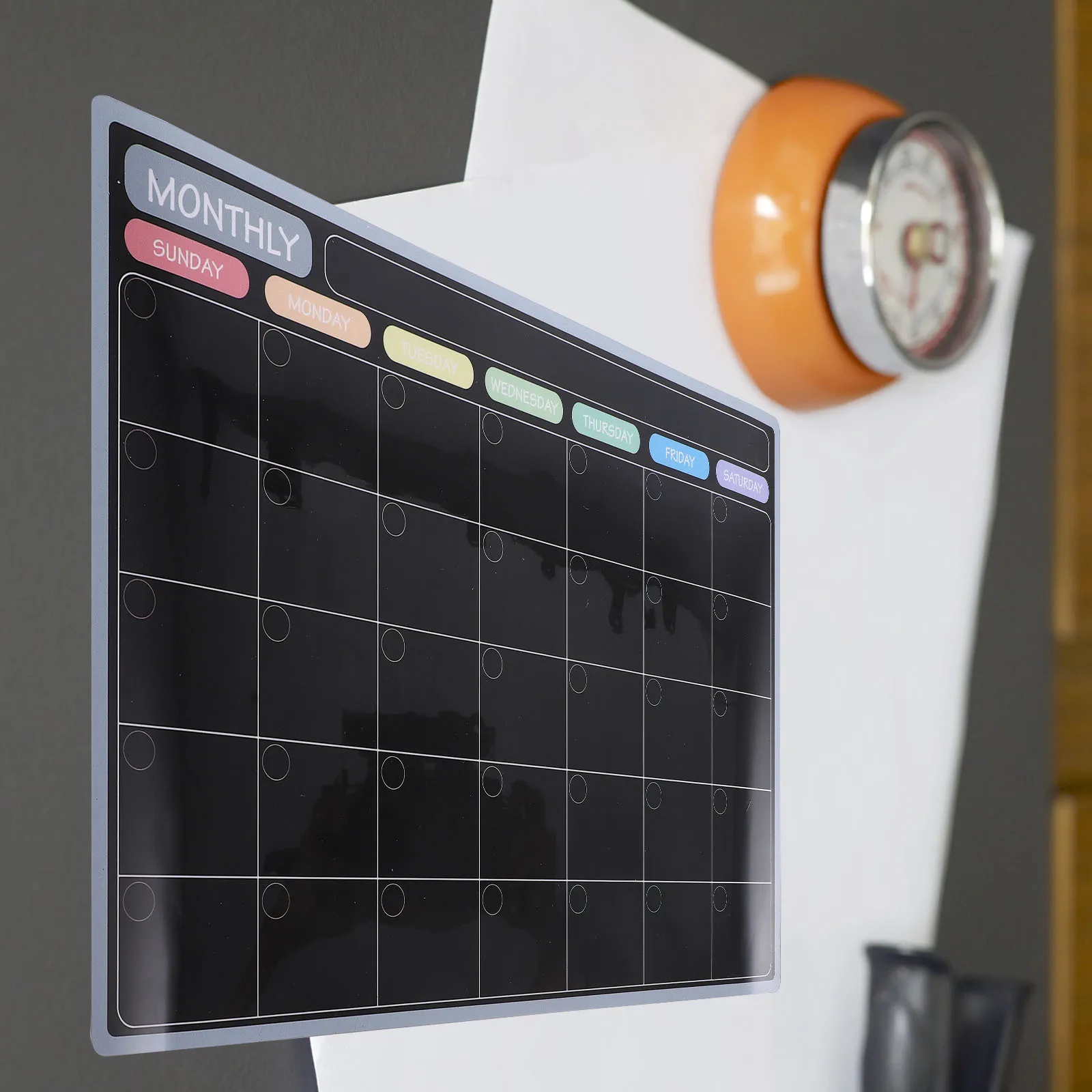 1pc lavagna magnetica per agenda mensile calendario cancellabile a secco per lavori di frigorifero menu pianificazione superficie di scrittura riutilizzabile Home Office