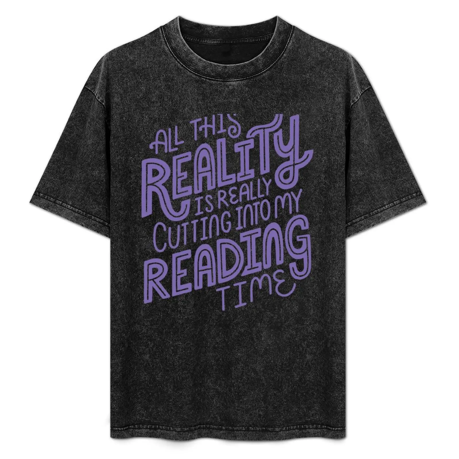 

Reality Vs. Reading Purple - Book Nerd Quote Lettering T-Shirt plus size clothes hippie clothes boys whites vintage t shirt men