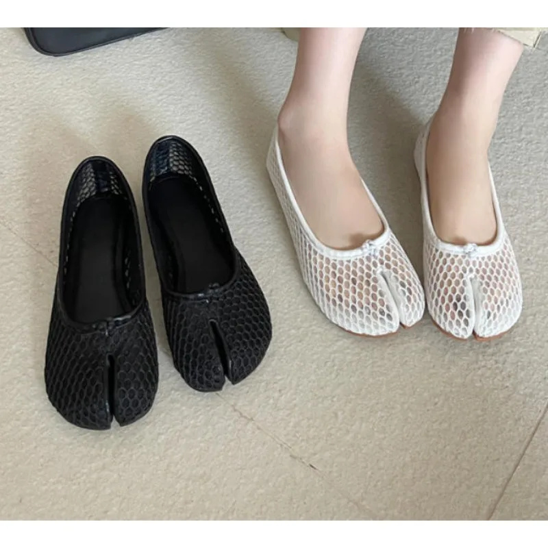 تابي نينجا أحذية امرأة ستوكات جلدية مريح الشقق سبليت تو النعال لينة أسفل المتسكعون موجز السيدات Trotter الأخفاف #2