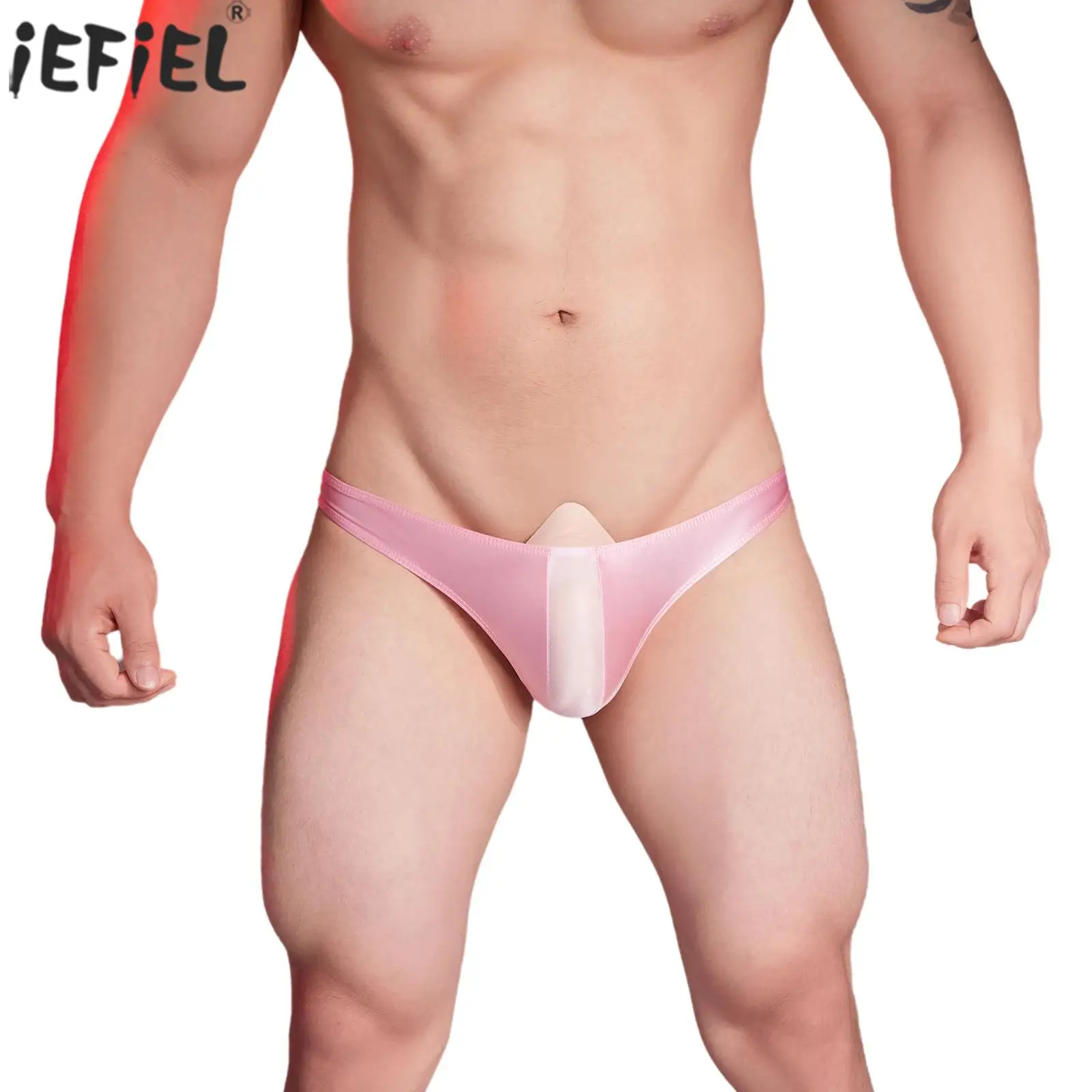 

Сексуальные мужские трусы-боксеры, масляные блестящие Однотонные трусы с пузырьковым мешочком, соблазнительное нижнее белье с низкой посадкой, эластичное нижнее белье, мужские шорты