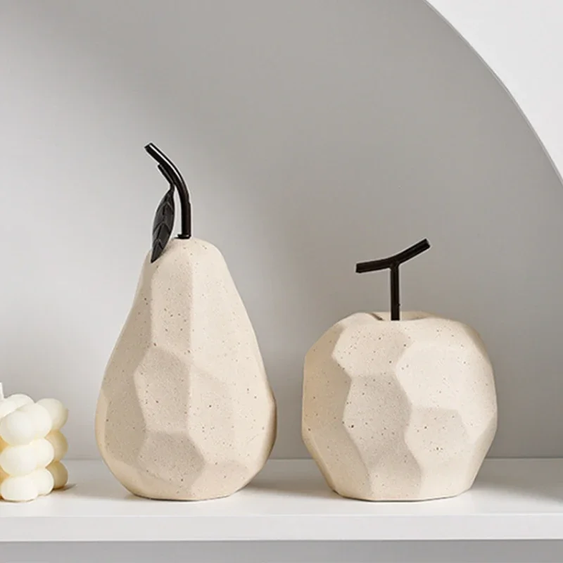 

Nordic apple and pear ceramic sculpture,living room,TV cabinet,dining room,porch,bedroom,tabletop decoration, simple home crafts