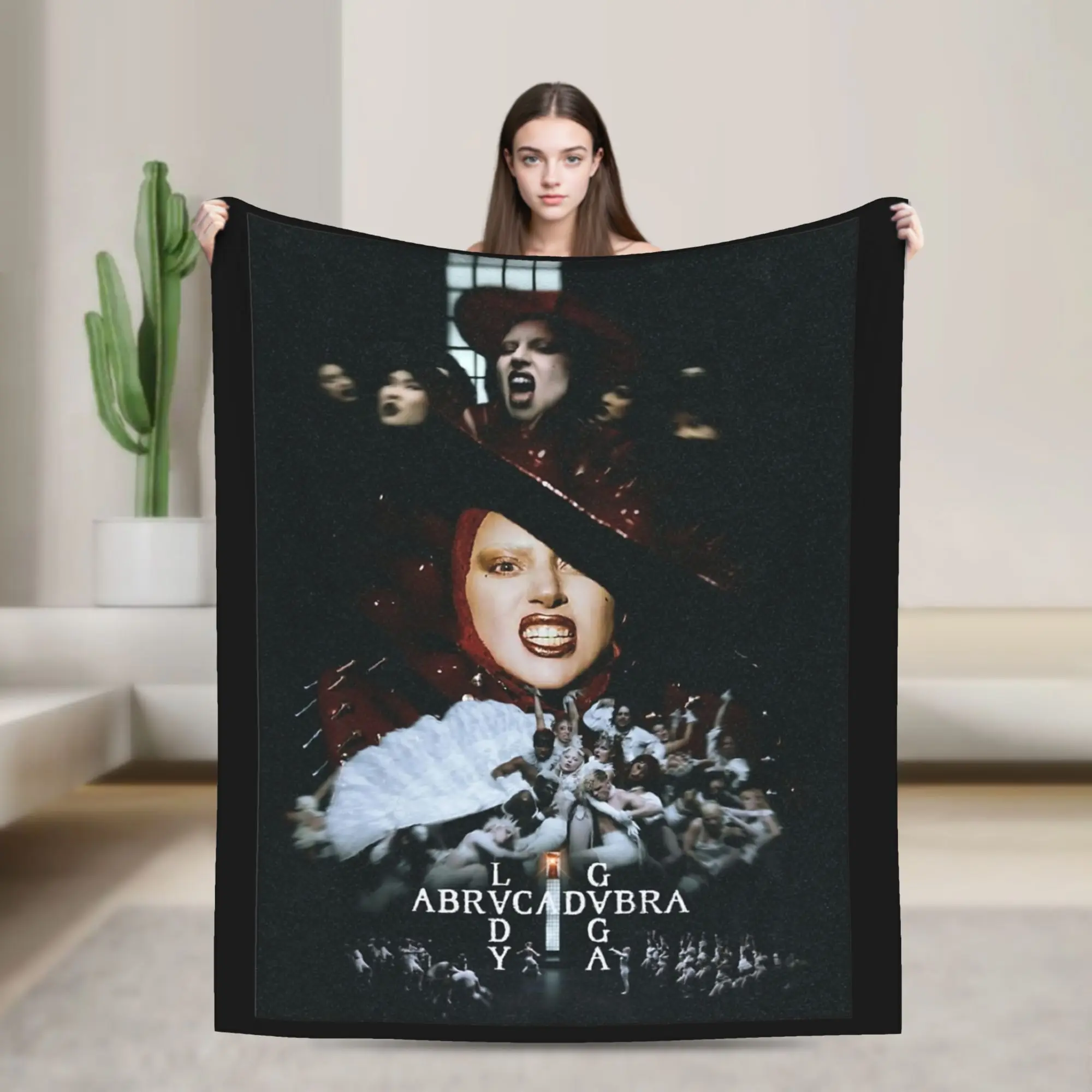 Lady Gaga Abracadabra Mayhem Blankets Flannel Spring Autumn   Multifunction Warm Throw Blankets for Sofa Bedroom Bedspreads